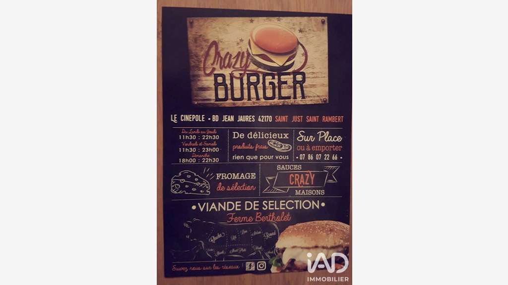 Vente restaurant Burgers à St-Just-Saint-Rambert