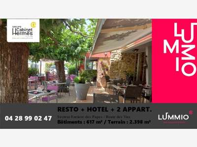 Vente restaurant + hôtel 5 ch+ 2 apparts à Tulette