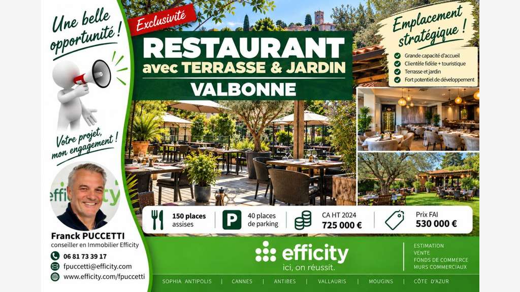 Vente restaurant brasserie secteur Valbonne