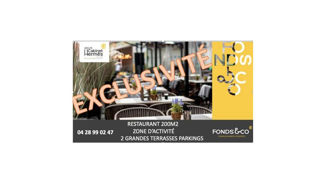 Vente restaurant 200m² + terrasses 400m² à Valence