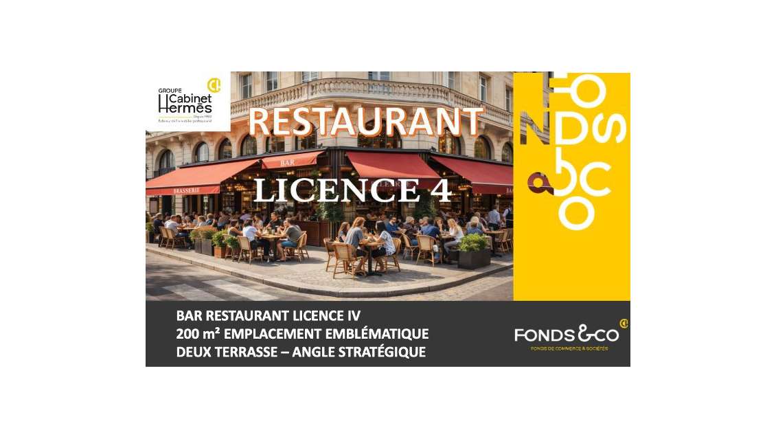 Vente restauration bar licence IV TOP empl Valence