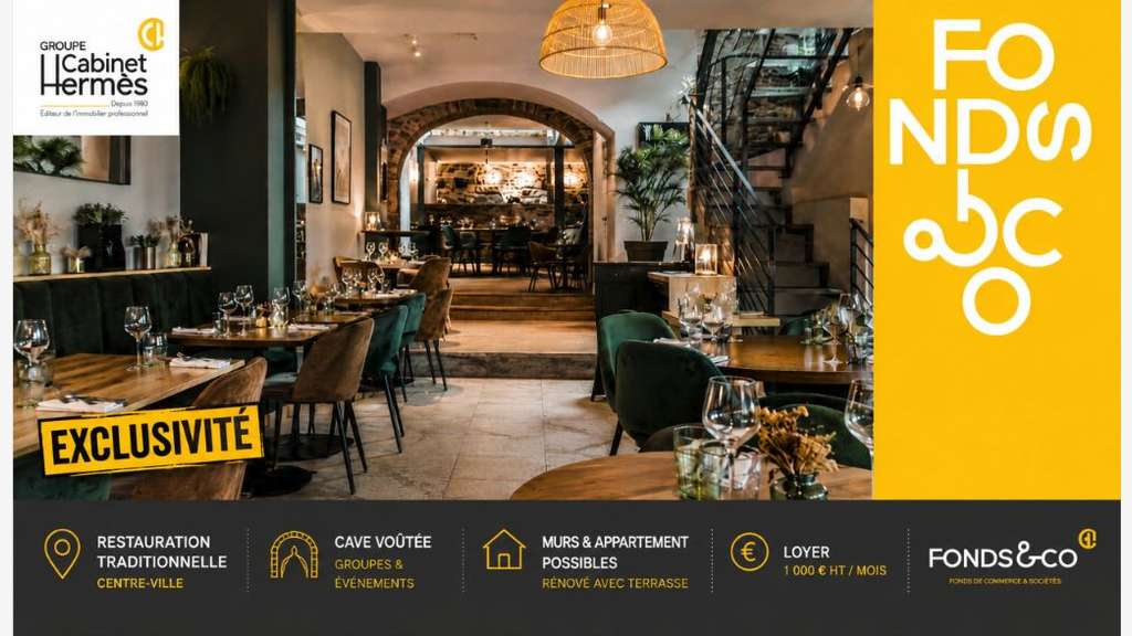 Vente restaurant de caractère 70m² Valence centre
