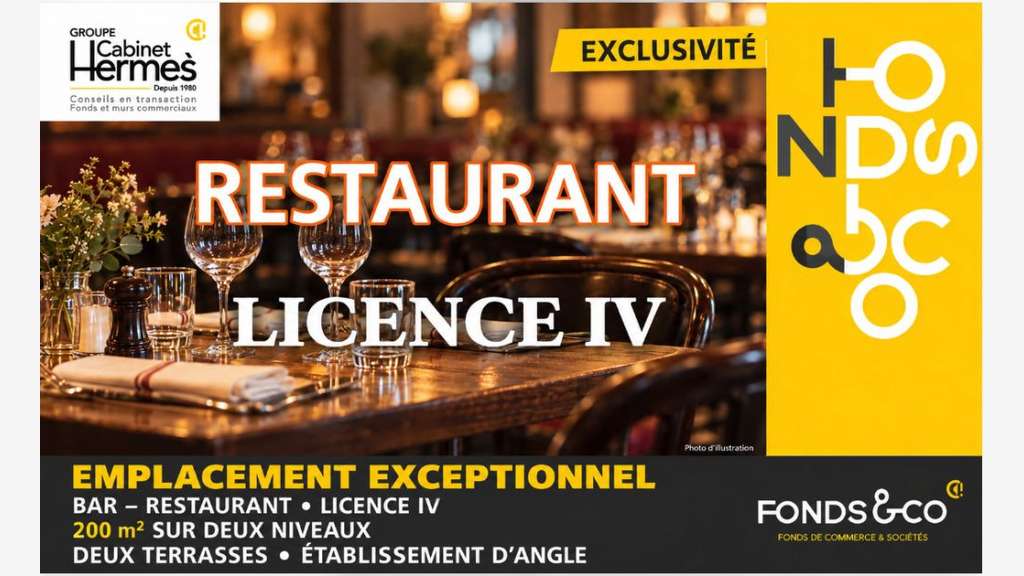 BAR-RESTAURANT AVEC LICENCE IV ET DEUX TERRASSES