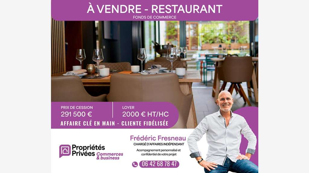 AV restaurant 70 places idéalement situé à Vannes 