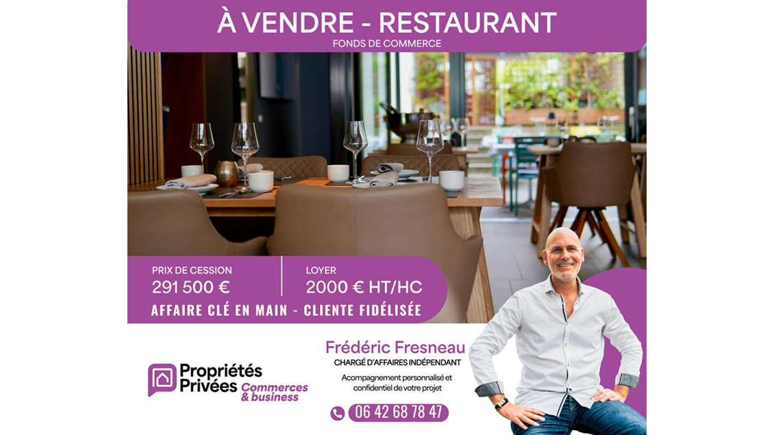 AV restaurant 70 places idéalement situé à Vannes