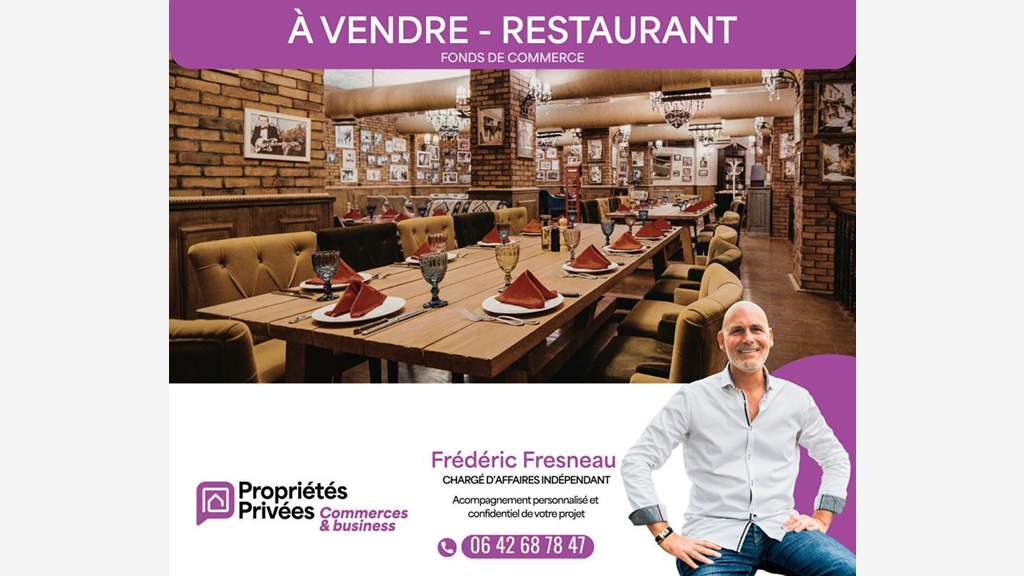 AV restaurant 70 places idéalement situé à Vannes 