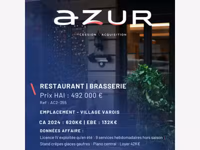 VENTE Restaurant Brasserie Licence IV dans le Var