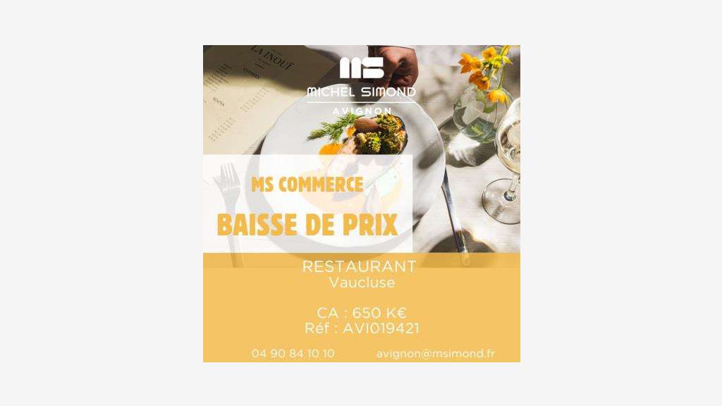 Vente restaurant en belle commune du nord Vaucluse