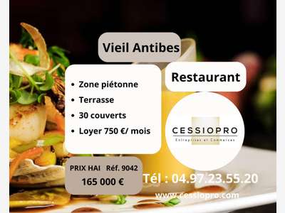 Vend restaurant vieil à Antibes zone piétonne