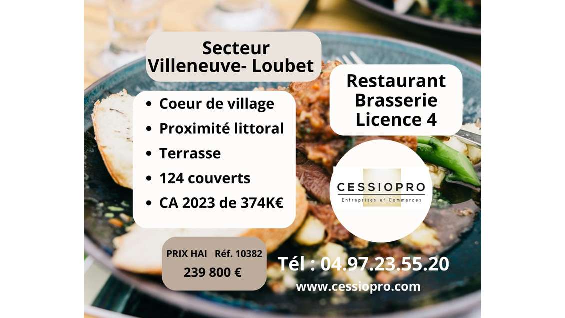 Vente restaurant-brasserie lic 4 Villeneuve Loubet