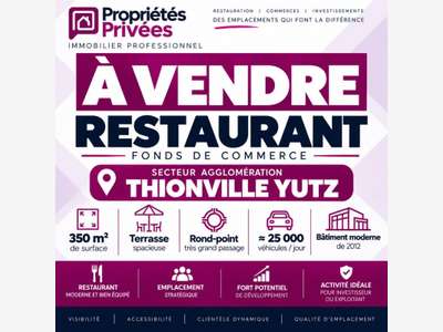 À VENDRE - BAR RESTAURANT MODERNE 350m² AVEC G