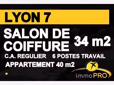 Vente salon de coiffure 6 postes de travail à Lyon