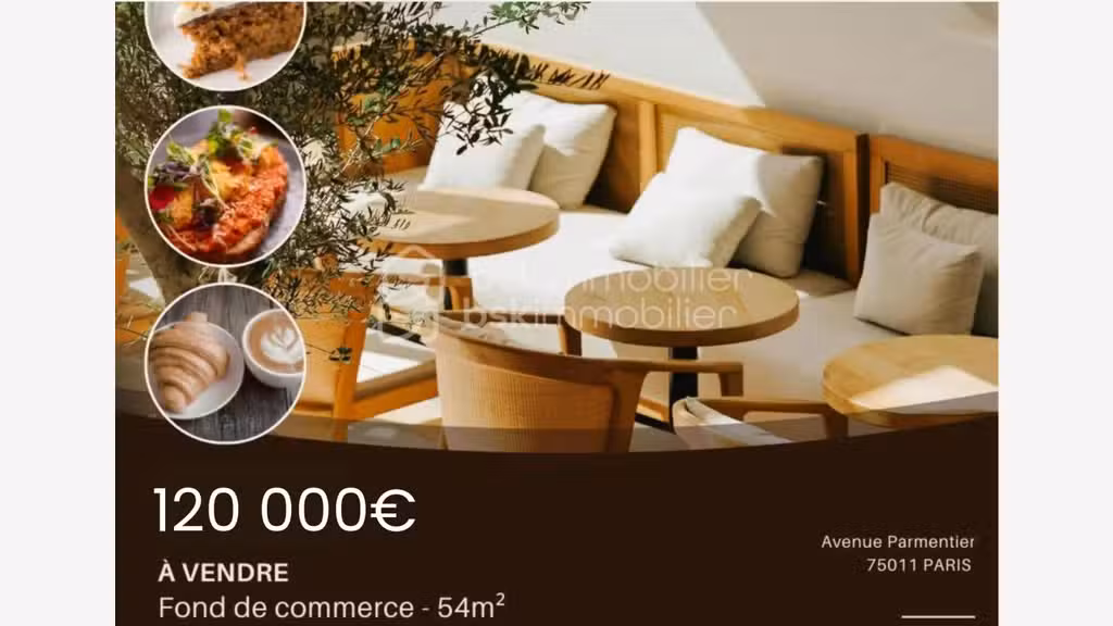 Vente salon de thé à Paris 75011 av Parmentier