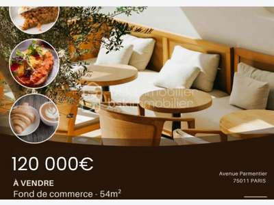 Vente salon de thé à Paris 75011 av Parmentier