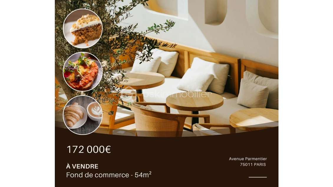 Vente salon de thé à Paris 75011 av Parmentier