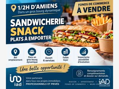 Vente sandwicherie à 30 minutes d'Amiens