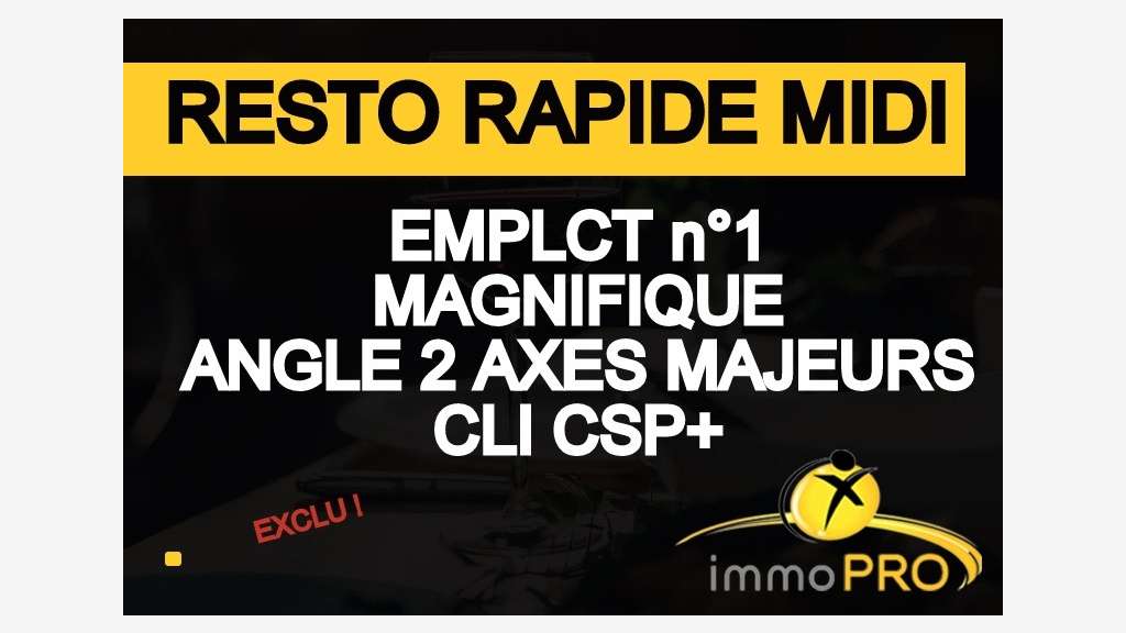 Vente resto rapide en angle quartier bureau à Lyon