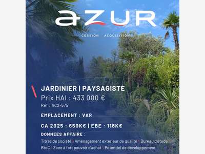 Vente Sté Jardinerie / Paysagiste dans le Var