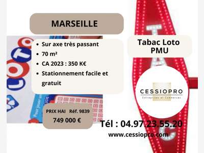 Vente FDC tabac loto PMU bimbeloteries à Marseille