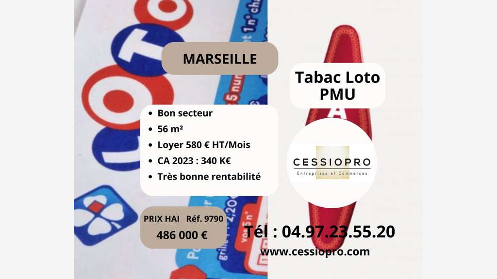AV FDC Tabac Loto PMU Bimbeloteries sur Marseille