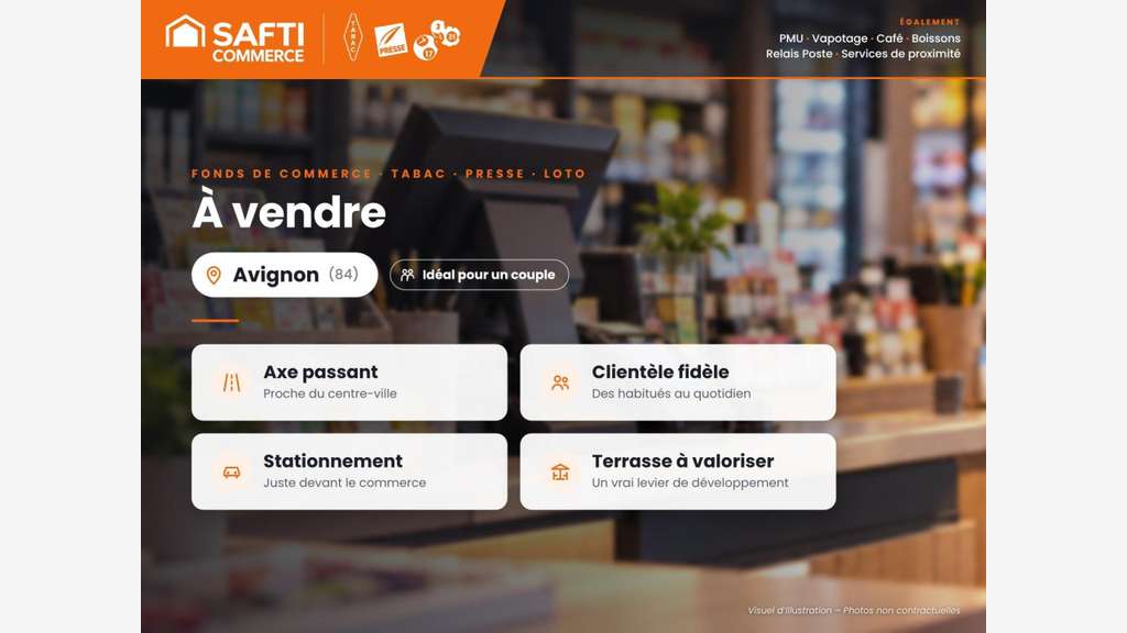 A vendre tabac presse FDJ PMU axe passant Avignon