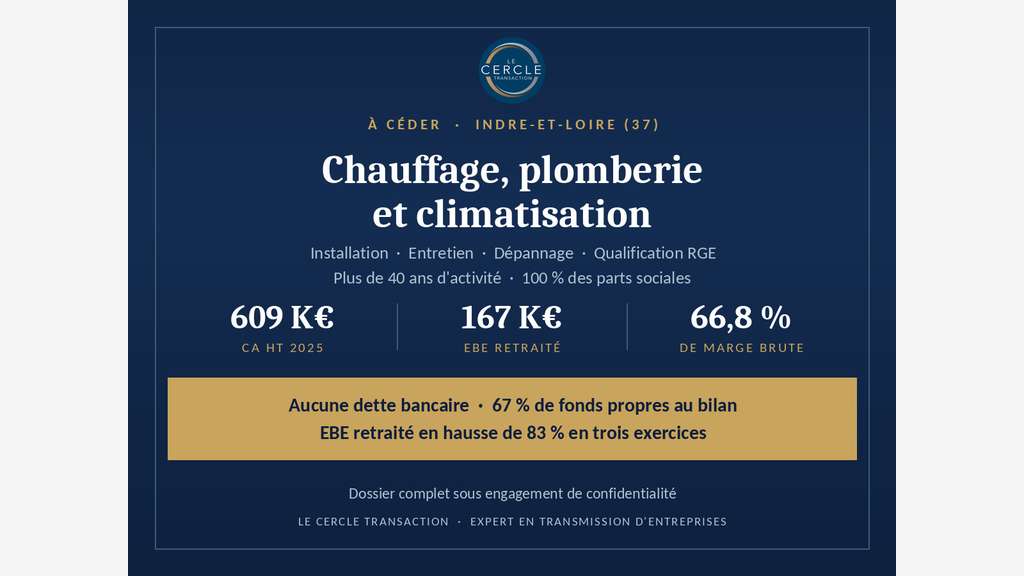 Vente Ste plomberie chauffage climatisation - 37