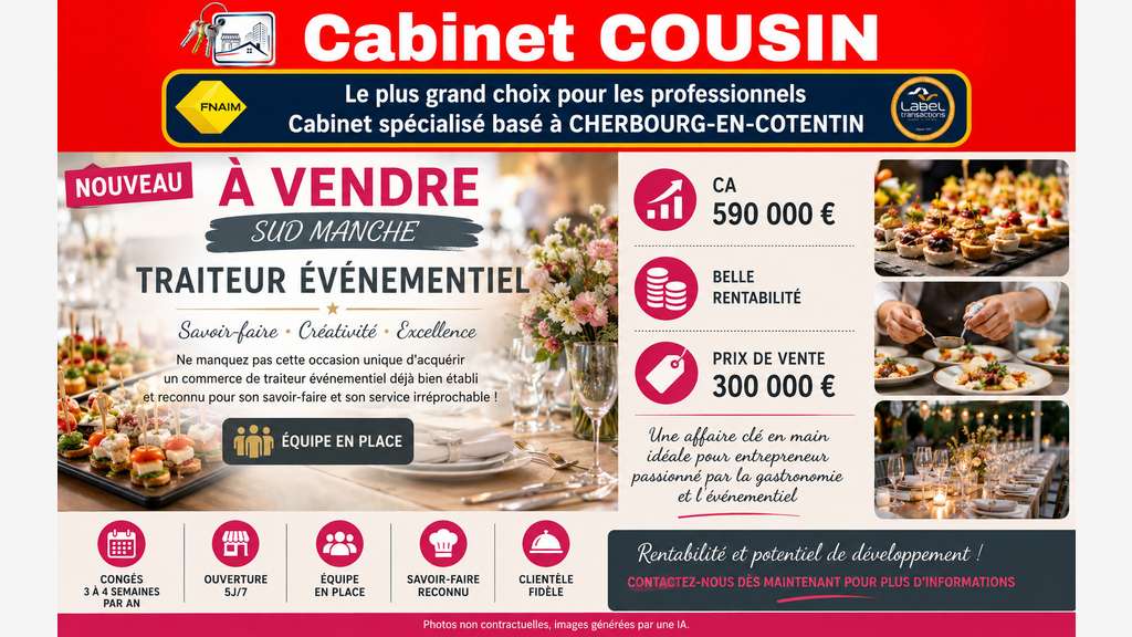 Vente FDC traiteur événementiel à Avranches