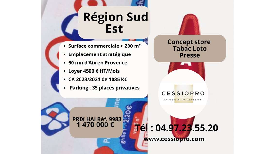 AV très beau concept store tabac loto vap shop 13