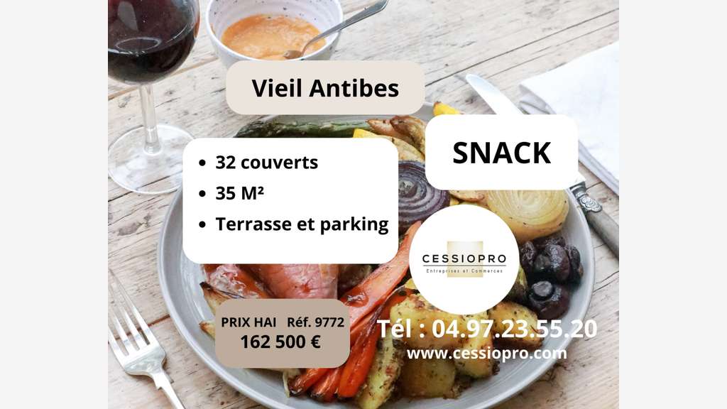 Vente snack totalement rénové au vieil Antibes