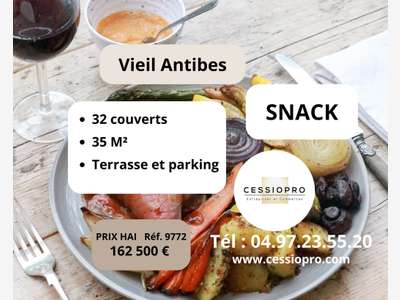 Vente snack totalement rénové au vieil Antibes