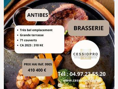 Vente brasserie au vieil Antibes zone piétonne